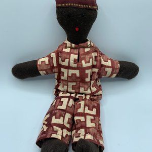 NWT Handcrafted African American Felt Boy Doll